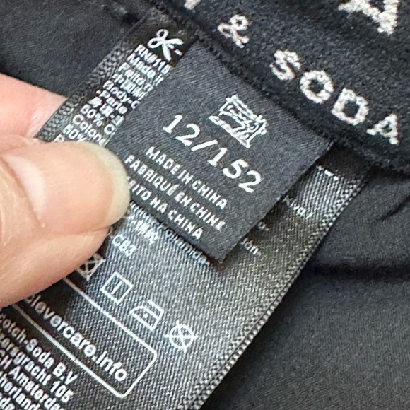 Scotch & Soda Club Nomade Kids Sweatpants Black Draw Cord Waist Pocket size 12 - Picture 6 of 9